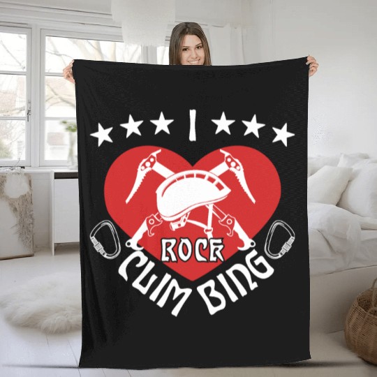 I rock climbing Fleece Blankets
