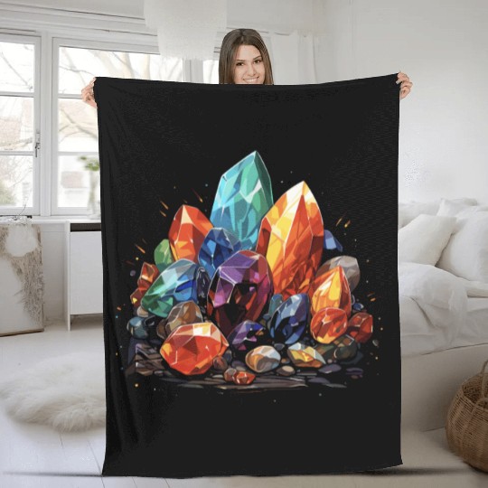 Lapidary Artist Gemstone Stone Collecting Stone Fleece Blankets