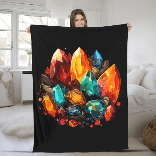 Lapidary Artist Gemstone Stone Collecting Stone Fleece Blankets