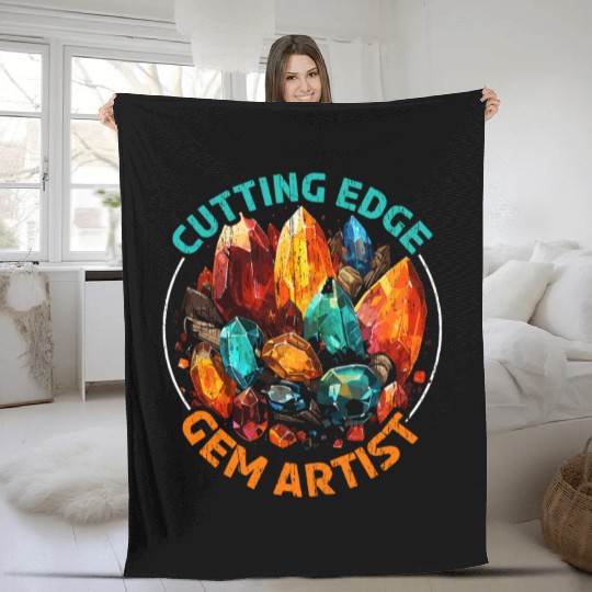 Lapidary Artist Gemstone Stone Collecting Stone Fleece Blankets