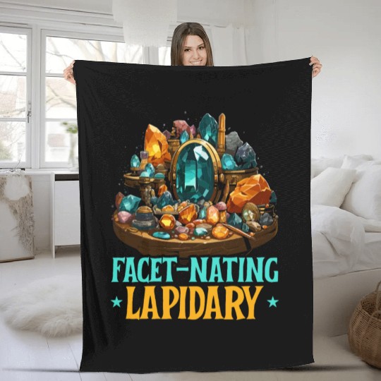 Lapidary Artist Gemstone Stone Collecting Stone Fleece Blankets