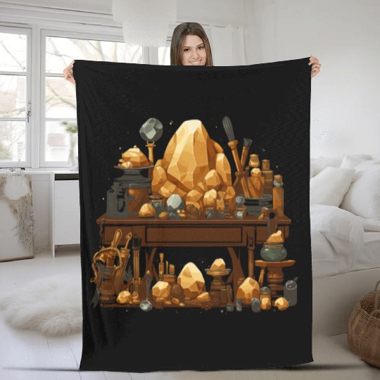 Lapidary Artist Gemstone Stone Collecting Stone Fleece Blankets