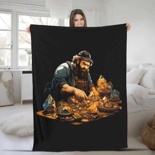 Lapidary Artist Gemstone Stone Collecting Stone Fleece Blankets