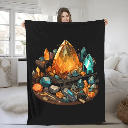 Lapidary Artist Gemstone Stone Collecting Stone Fleece Blankets