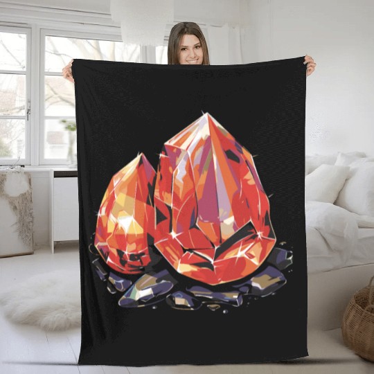 Lapidary Artist Gemstone Stone Collecting Stone Fleece Blankets