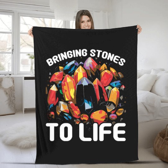 Lapidary Artist Gemstone Stone Collecting Stone Fleece Blankets