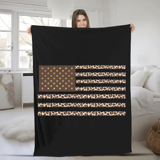 Flag of Cheetah Fleece Blankets