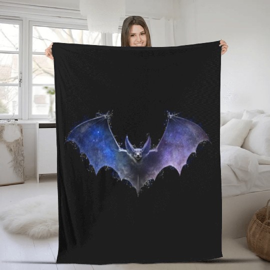 Celestial Bat Gothic Space Galaxy Vampire Grunge A Fleece Blankets