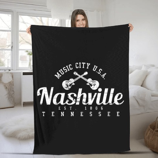 Nashville Tennessee Usa Music City Country Music V Fleece Blankets