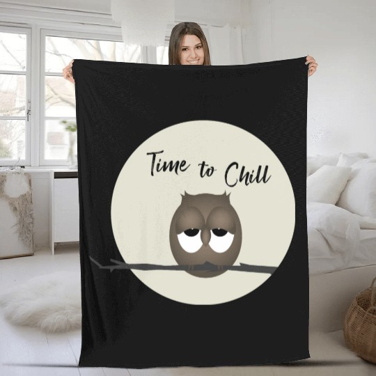 Owl - Time To Chill Fleece Blankets