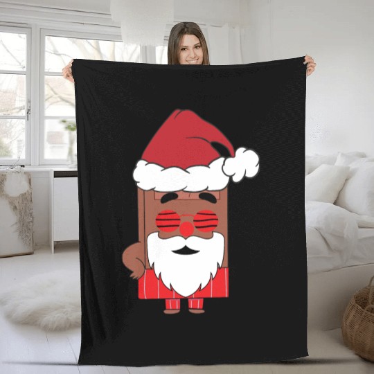 Choco Christmas Santa Claus Funny Santa Face Fleece Blankets