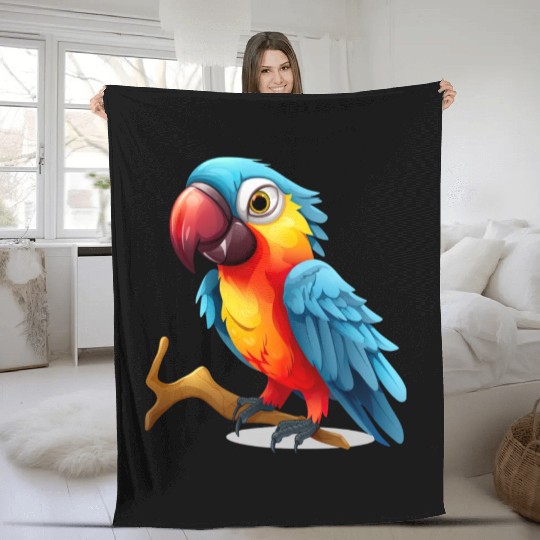 Macaw Parrot for a Bird Lover Animal Lover Fleece Blankets