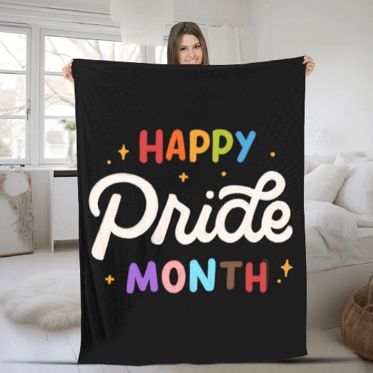 Happy Pride Month Fleece Blankets
