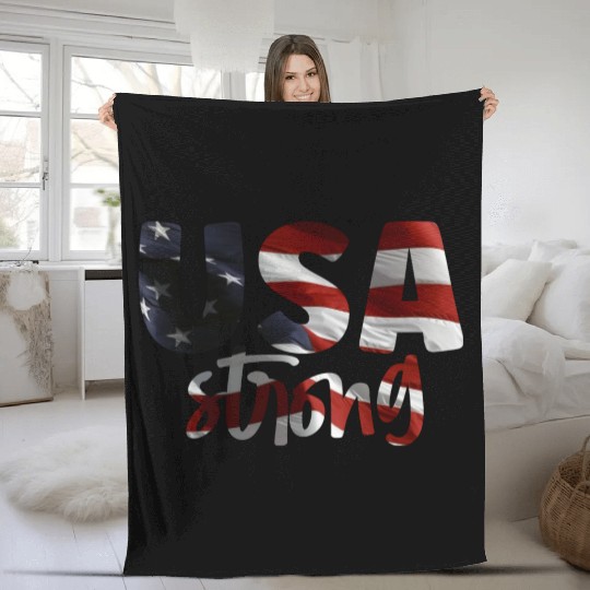 Usa strong Fleece Blankets