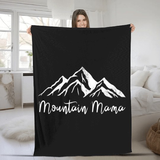 Mothers day mountain mama Fleece Blankets