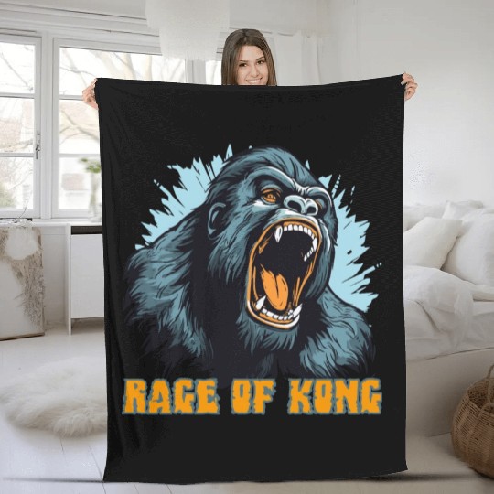 Gorilla Rage Fleece Blankets