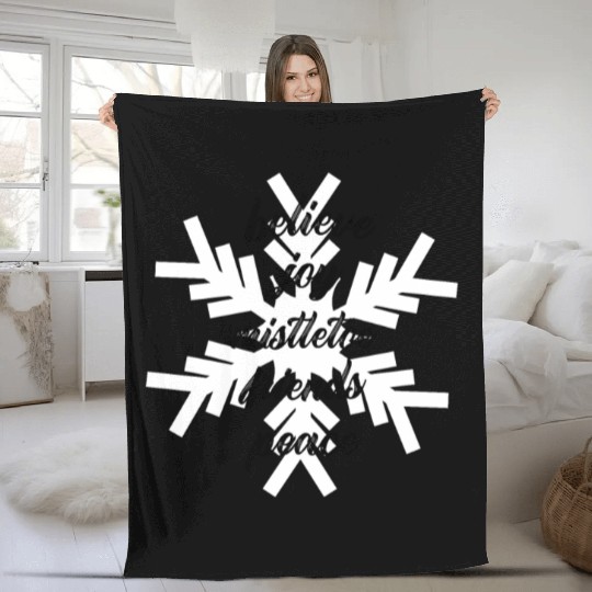 White Snowflake Warm Wishes Fleece Blankets