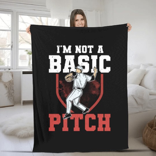 Funny Baseball Pitcher Fleece Blankets