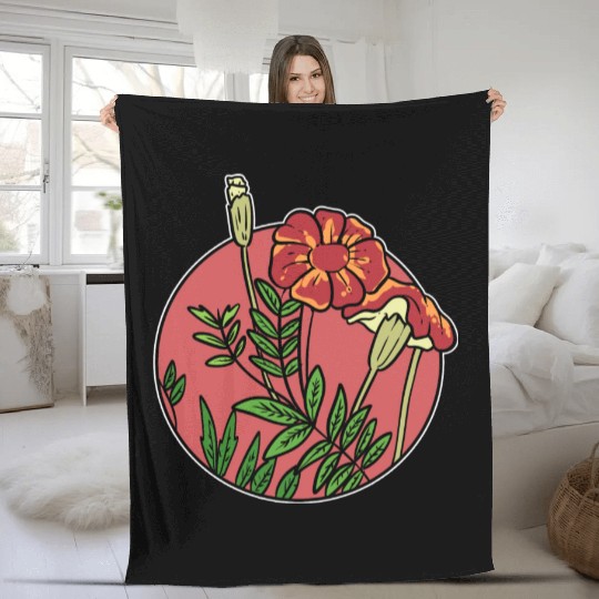 Mexican Marigold Nature Lover Gift Fleece Blankets