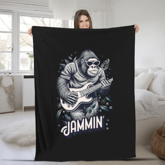 Jammin' Gorilla Fleece Blankets