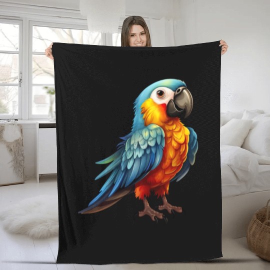 Macaw Parrot for a Bird Lover Animal Lover Fleece Blankets