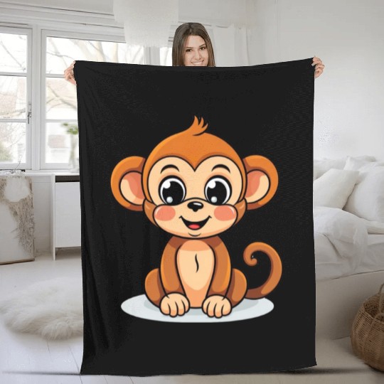 Cute Monkey for Kids for a Kid Fleece Blankets