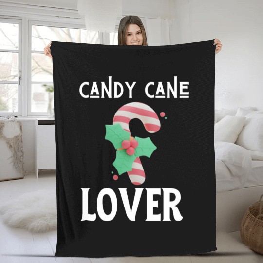 Candy Cane Lover Christmas Peppermint Candy Canes Fleece Blankets