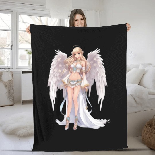 Heavenly Divine Anime Angel Goddess Fleece Blankets