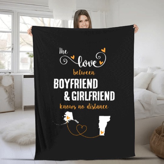 Love Between BF And GF Alaska To Vermont Gift Fleece Blankets