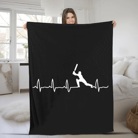 Cricket Player Cricket Heartbeat Cricket Player Fleece Blankets