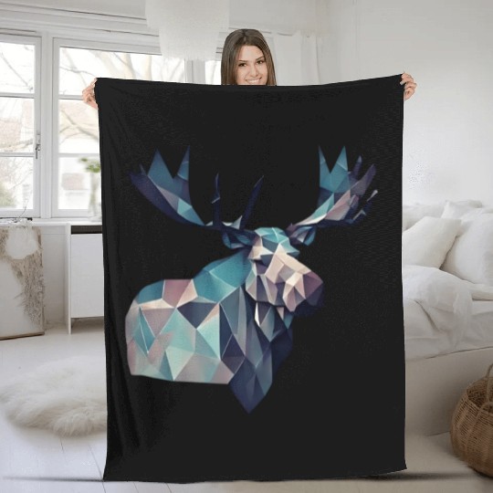 Abstract Deer Fleece Blankets