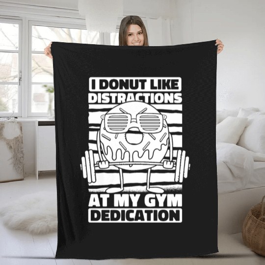 Fitness Donut Funny Donut Gym Fleece Blankets
