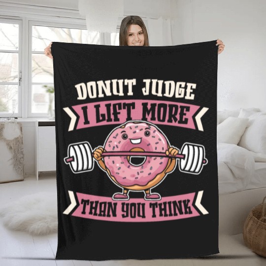 Fitness Donut Funny Donut Gym Fleece Blankets