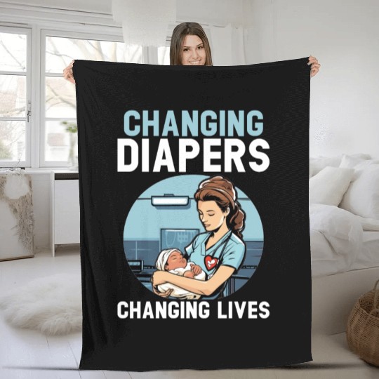 Registered Nurse Medical Medicine Neonatal Nurse Fleece Blankets