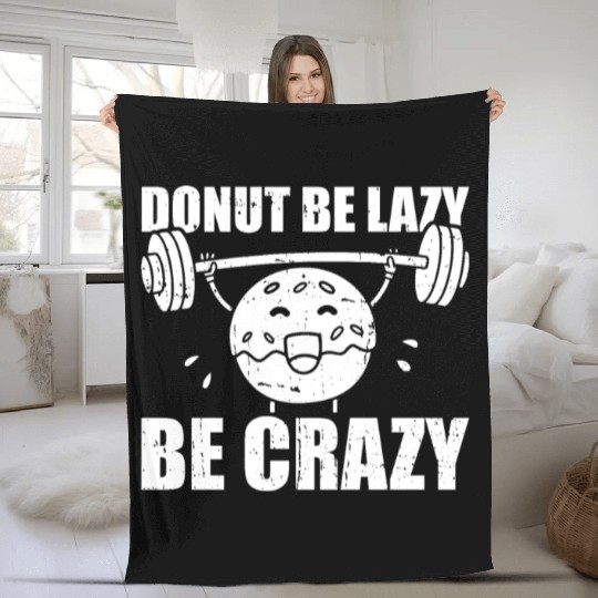 Fitness Donut Funny Donut Gym Fleece Blankets
