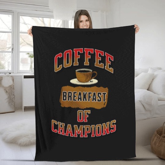 Coffee Breakfast of Champions Fleece Blankets