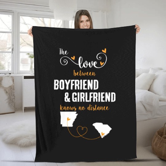 Love Between BF And GF Arkansas To South Carolina Fleece Blankets