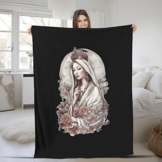 Blessed Virgin Mary Fleece Blankets