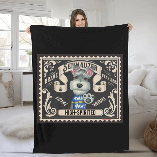Cute Schnauzer Fleece Blankets