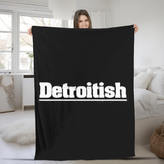 Detroit ish Vintage Distressed Fleece Blankets