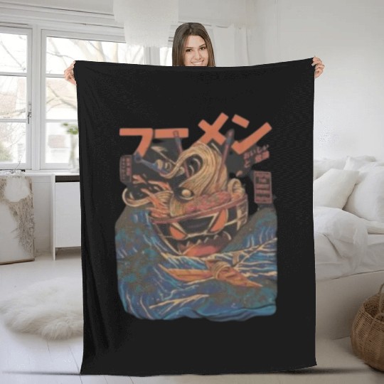 The Great Ramen off Kanagawa Classic Fleece Blankets