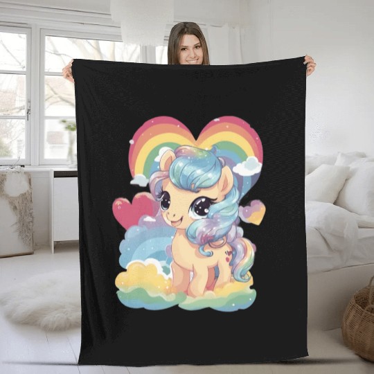 Forever Love Pony Fleece Blankets