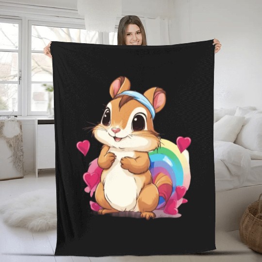 Love Squirrel Fleece Blankets