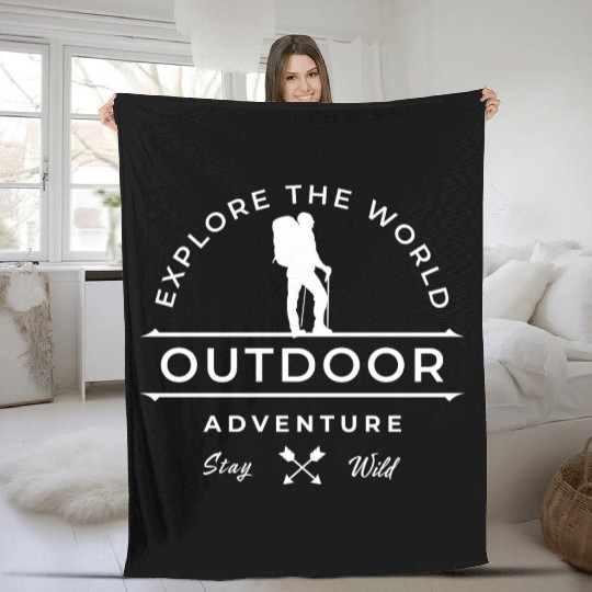 Hiking Trip Outdoor Adventure Vacation Fleece Blankets