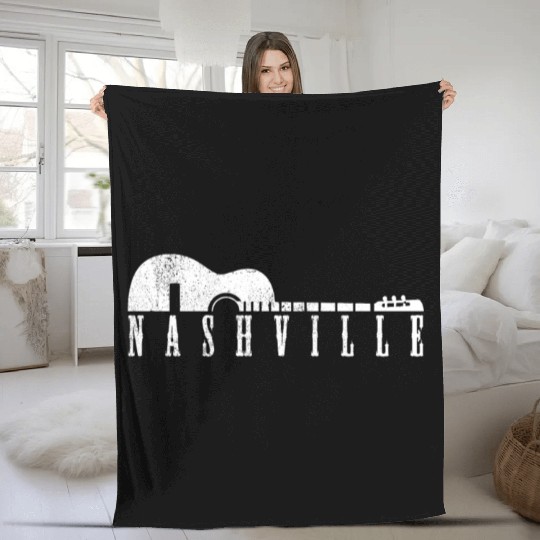 Nashville Tennessee Country Music City Fleece Blankets