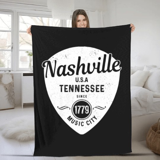 Nashville Tennessee Country Music City Fleece Blankets