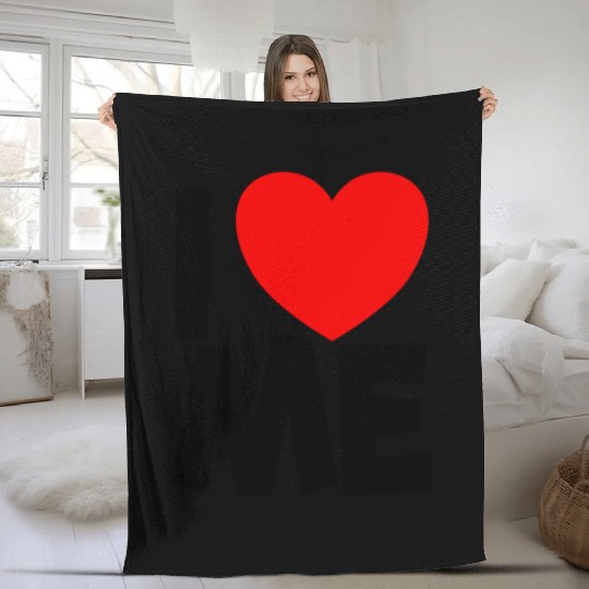 I Love Me Red Heart Self Love Affirmation Fleece Blankets