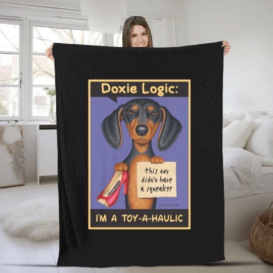 Dachshund Logic Fleece Blankets