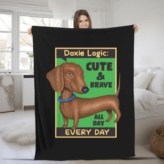 Dachshund Logic Fleece Blankets