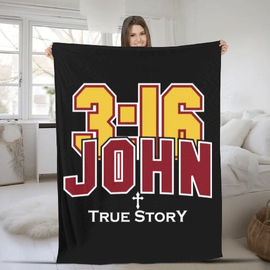 John 3:16 True Story Love Jesus Christian Fleece Blankets